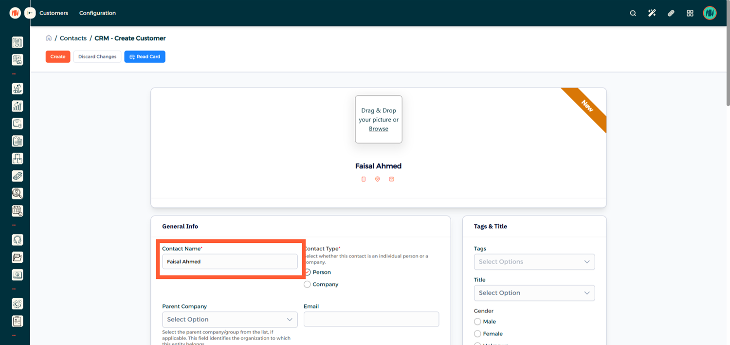 الخطوة 2 - إنشاء عميل جديد