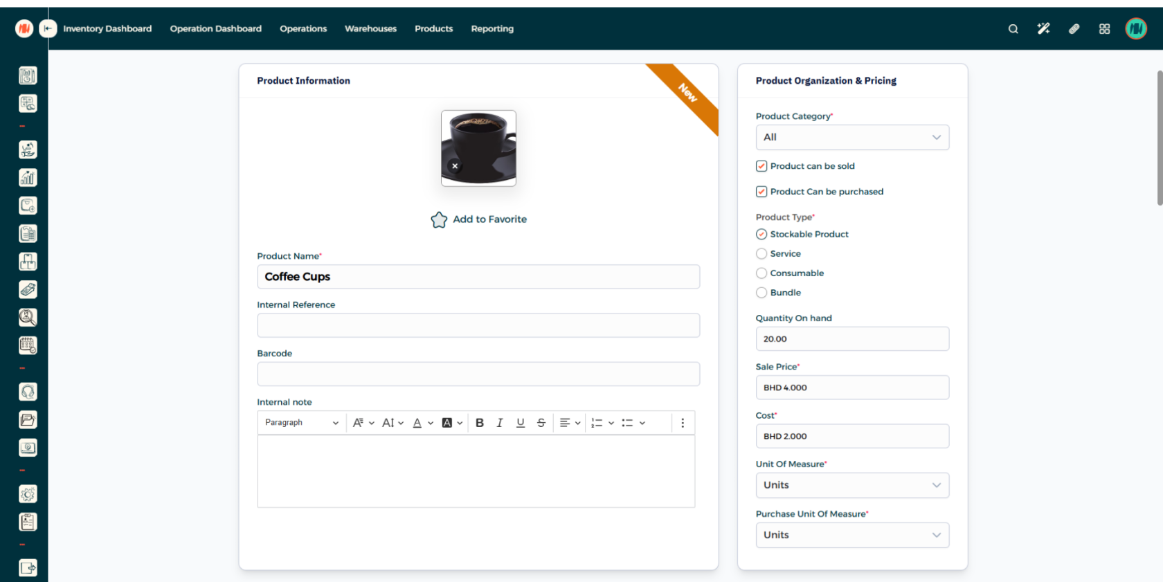 Step 2 - Add Stockable Product