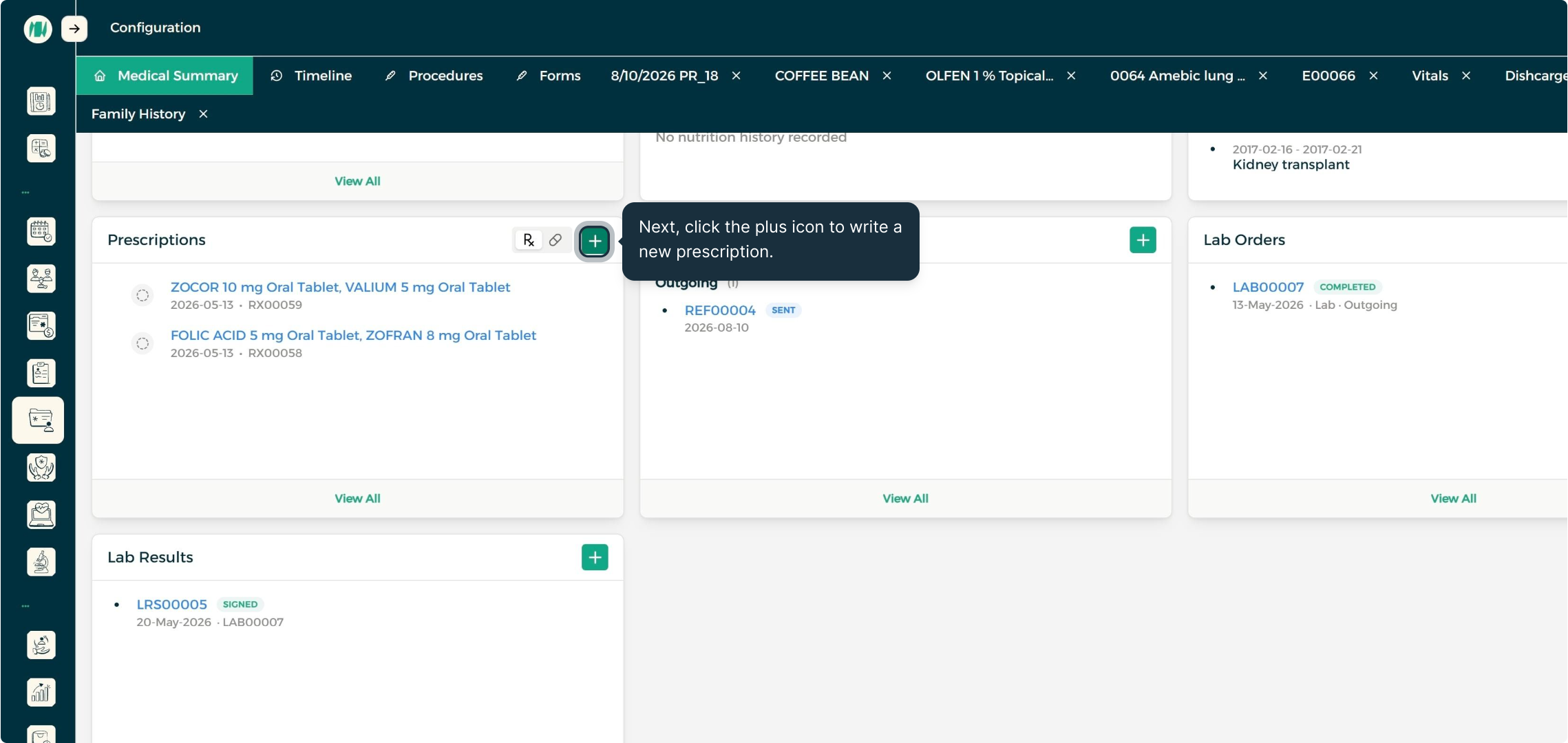Step 1 - Add a New Prescription