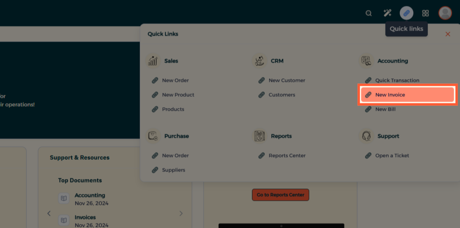 Step 2 - Create New Invoice